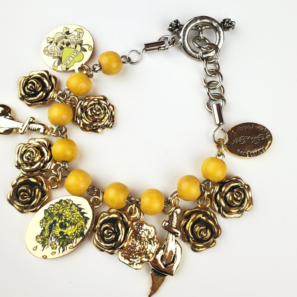 ED HARDY VINTAGE Style Bracelet/Authentic Stainless Steel/Love Kills Slowly Char - Picture 4 of 6